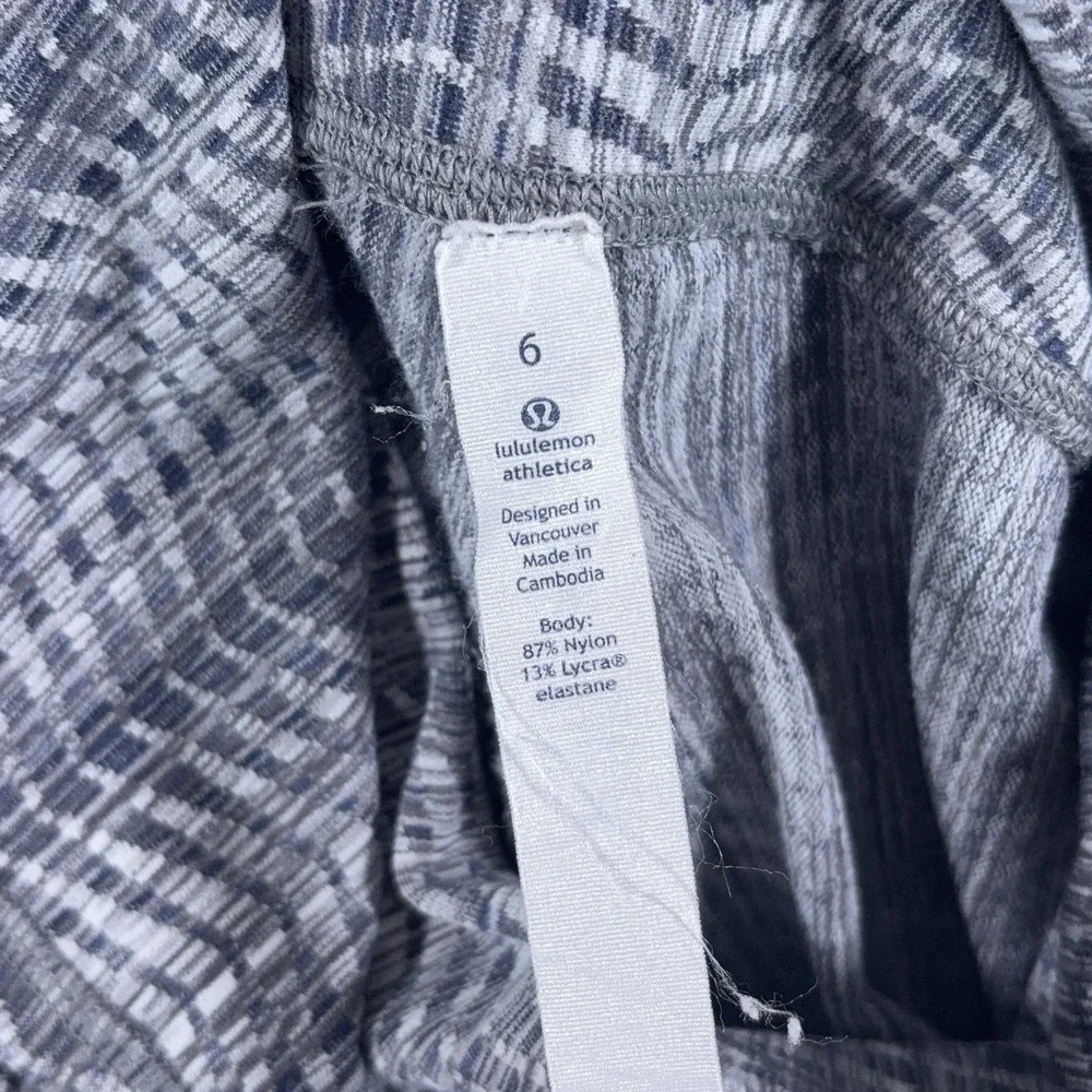 Lululemon Leggings Womens 6 Gray Geometric Performance Training Lounge